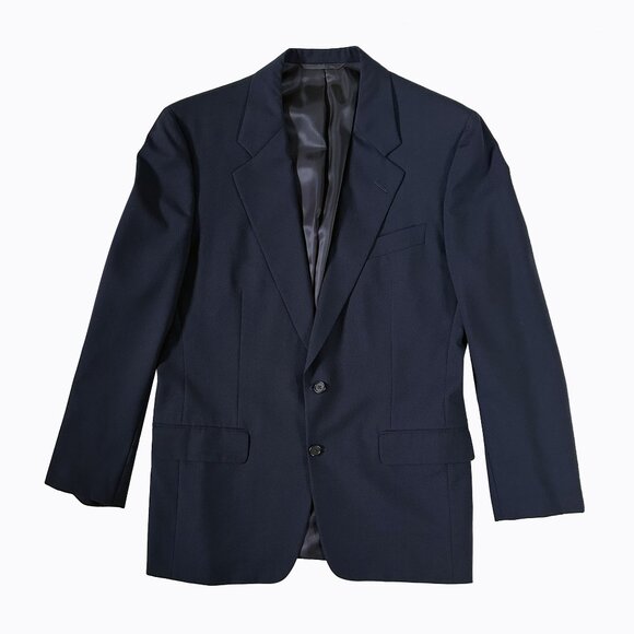 2PC SUIT Hickey Freeman Navy Blue Men's Wool Classic Blazer Jacket Pants 42R - Picture 2 of 12